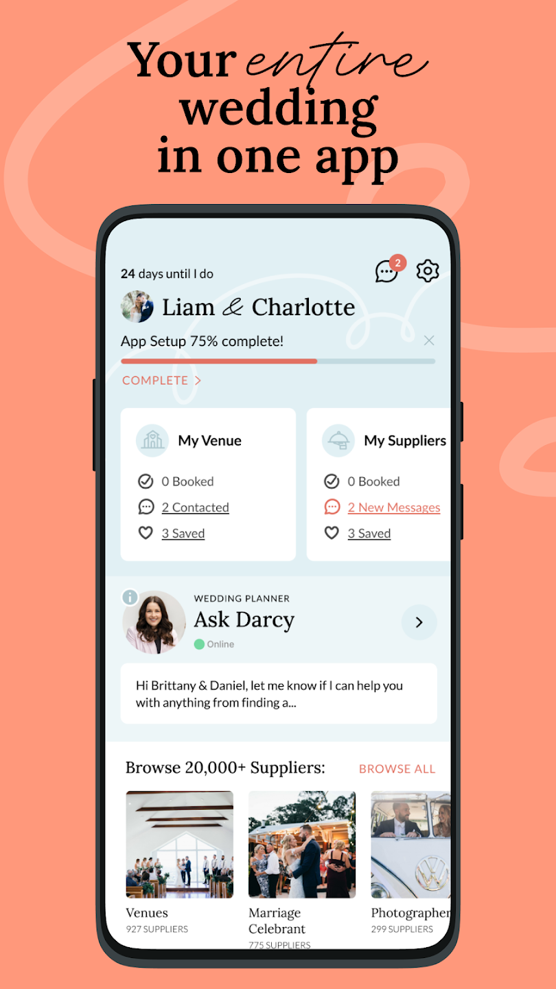 Easy Weddings app preview artwork.